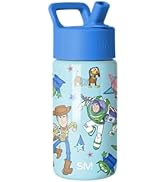 Simple Modern Disney Pixar Kids Water Bottle with Straw Lid | 14oz Insulated Stainless Steel Kids...
