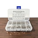 ECKDZMY 500pcs silver laptop screw kit in storage box on wooden table.