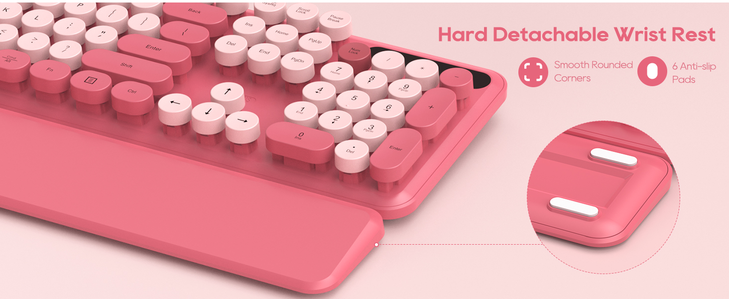 Magnetic palm rest is comfortable to the touch with 6 anti-slip pads