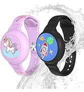 Waterproof Airtag Bracelet for Kids, Bracelet Compatible with Airtag (1st & 2nd Gen), 2 Pack Soft...