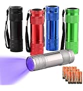 yikosam 5 Pcs UV Black Light Flashlights Bulk, 9 Led 395-400nm Mini Blacklight Handheld Portable ...