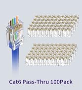 cat6 pass through connectors 100pack SJ661