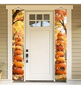 BlissYard Thanksgiving Pumpkin Tower Door Banner 12 x 71 Inch | Thanksgiving Pumpkin Tower Design...