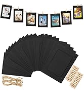 jijAcraft 20 Pcs Paper Photo Frames,4"x6" Black Cardboard Picture Frames,DIY Picture Frames with ...