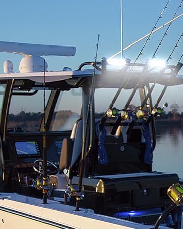 Nilight Marine LED Light Bar 2PCS 18w White 150° Flood Beams