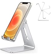 Adjustable Cell Phone Stand, OMOTON Aluminum Desktop Cellphone Stand with Anti-Slip Base and Conv...