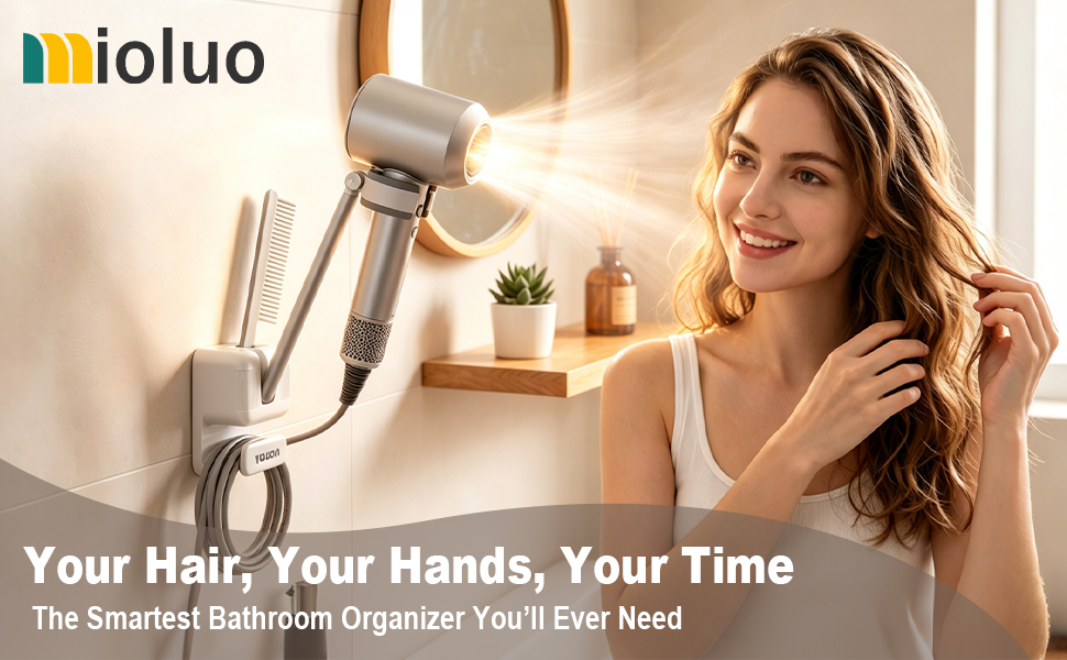 Hands Free Hair Dryer Holder Wall Mount
