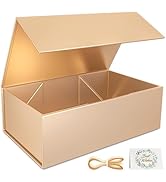 RYDDOY Rose Gold Gift Box, 9.5x6x3'' Gift boxes for Presents with Lids Magnetic Closure Rectangle...