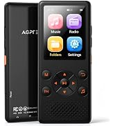 AGPTEK M5 32GB MP3 Player for Seniors, 2.4" Screen Big Font(Black) | With Bluetooth 5.3, Front La...