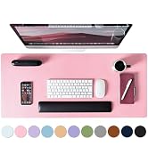 Leather Desk Pad Protector, Mouse Pad, Non-Slip Computer Mat for Desk, PU Leather Office Desk Mat...