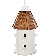 Castaway Living 14''L x 14''W x 26''H White Hexagon Shaped Gazebo Bird House, 2022 Edition, Desig...