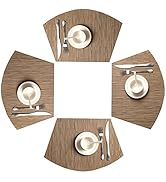 SHACOS Round Table Placemats Set of 4 Wedge Placemats Heat Resistant Round Table Mats Wipe Clean ...