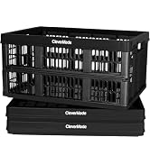 CleverMade Collapsible Utility Crates-Obsidian 3pck 45L / 11 Gal holds 66 lbs - Stackable Contain...