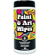 Paint and Art Wipes, Heavy-Duty Cleaner for Paint, Epoxy, Glue, Latex & Acrylic Stains, 1 Pack (5...