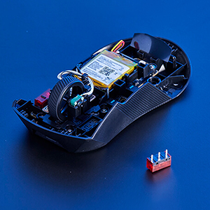 Image of a gladius iii wireless aimpoint opened up with push fit switch socket
