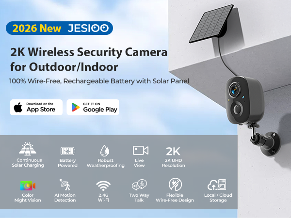 Jesioo 2K wireless security cameras