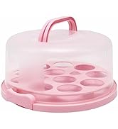 Jninexiu 10 Inch Cake Carrier with Lid and Handle, Cupcake Carrier Cupcake Holder Portable Round ...