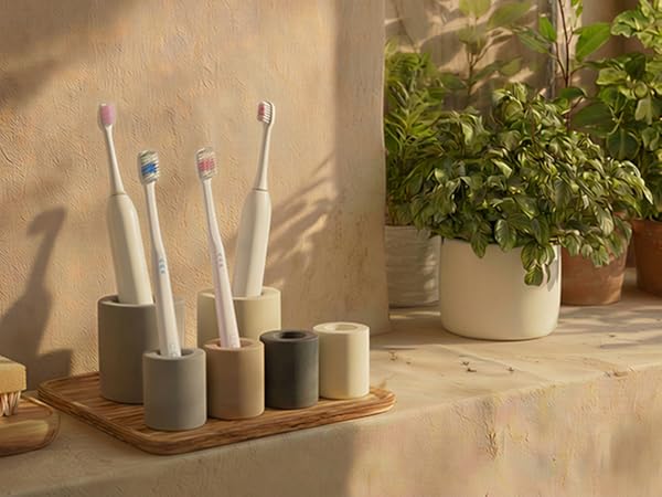 Minimalist Sleek Modern Toothbrush Holder Small Footprint?