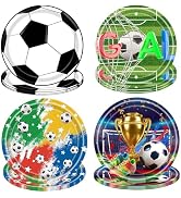 WRXVVTSV 50PCS Soccer Birthday Dessert Plates 7 Inch – Small Party Paper Plates for Cake, Snacks ...