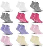 SkiBeaut 12 Pairs Toddler Non Slip Kid Boy Girl Socks with Grips, Toddlers Child Anti Skid Sticky...