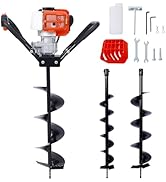 Donext 52CC V-Type Auger Post Hole Digger, 2 Stroke Gas Post Hole Digger with 3 Auger Drill Bits(...