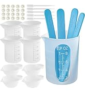 Silicone Resin Measuring Cups Tool Kit- Nicpro 250 & 100 ml Measure Cups, Silicone Popsicle Stir ...