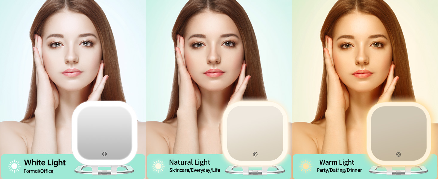 lighted travel mirror