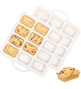 CAKETIME Silicone Mini Loaf Pan with Metal Frame, Silicone Mini Bread Loaf Pans 12 Cups for Bakin...