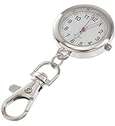 Mikikit Casual Pocket Watch: Clip- on Hanging Lapel Nurse Watch with Silicone Cover Pocket Watch ...