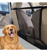 Car Dog Barrier Net Universal Dog Barrier for Car with Adjustable Ropes and Hooks One-Piece Desig...