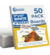 Rosmonde Poster Board, 11"x14" White Poster Boards, 50 Pack Bulk Sheets for Crafts, Poster Paper ...