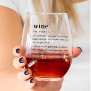 Wine defined stemless glass