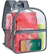 Paxiland Clear Backpack Stadium Approved 12×12×6 with Reinforced and Wider Shoulder Straps, Small...