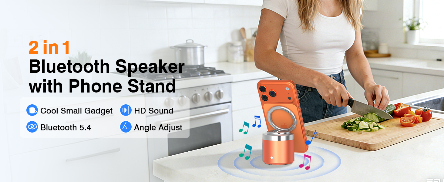 2 in 1 Bluetooth Speaker with Phone Stand