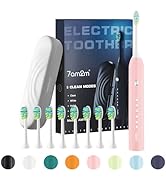 7AM2M Sonic Electric Toothbrush for Adults and Kids, with 8 Brush Heads and Travel Case,5 Modes w...
