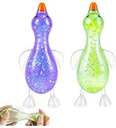 2 Pcs Goose Squishy, Cute Duck Glitter Squishy Sugar Stress Ball, Slow Rising Stress Balls for Ad...