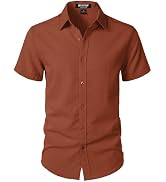 JEMITOP Men's Stretch Textured Short Sleeve Button Down Shirts Summer Casual Beach Wedding Vacati...
