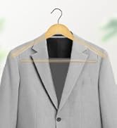 HOUSE DAY Wide Shoulder Wooden Hangers, Suit Hangers with Non Slip Pants Bar, Smooth Finish 360° ...