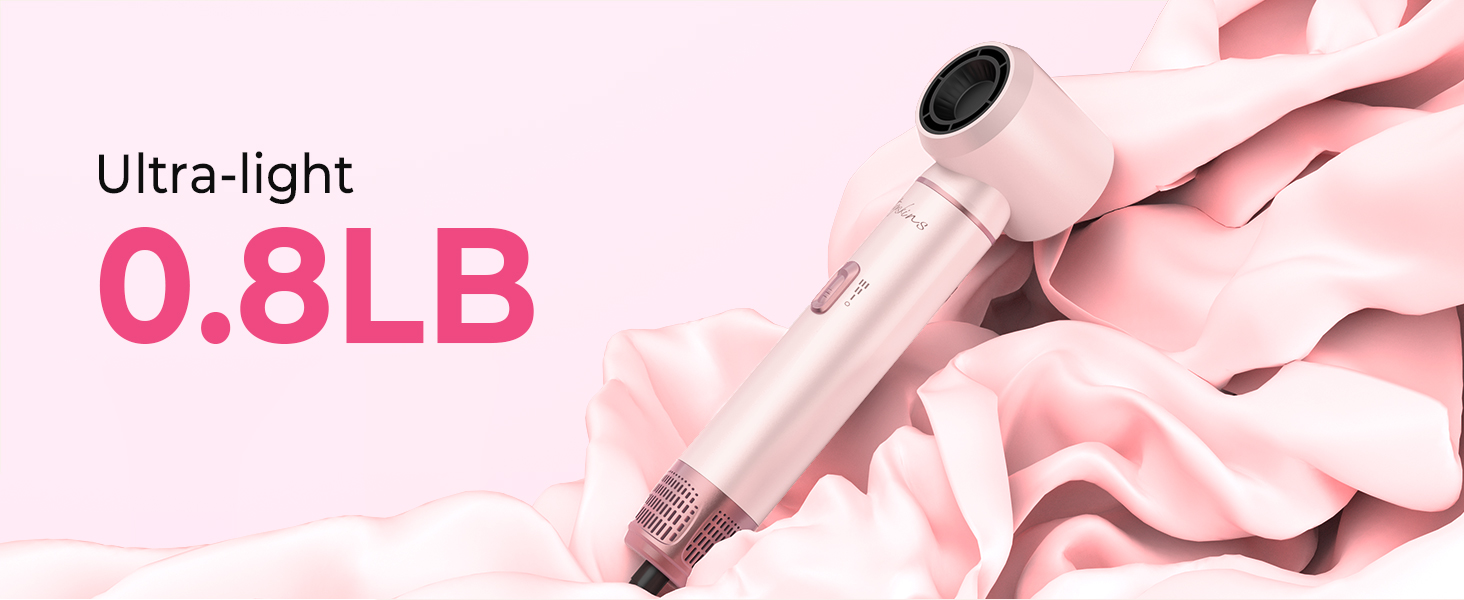 Text reads 'Ultra-light 0.8LB'. Marketing image showing pink background with text emphasizing lightweight product features.