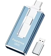 MFi Certified 256GB Flash Drive for iPhone, 3 in 1 Type-C USB Memory Stick Thumb Drive for Photos...