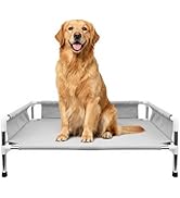 Makerfire Elevated Dog Bed, Raised Dog Sofa Bed for Medium Dogs, Detachable Cooling Indoor/Outdoo...