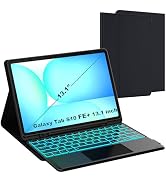 for Galaxy Tab S10 FE+ 13.1 inch Case with Keyboard - 7 Color Backlit Detachable Tablet Keyboard ...