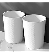 HOLTPHILI Bathroom Trash Can 1.8 Gallon Waste Basket 2 Pack Small Garbage Can for Toilet Office B...