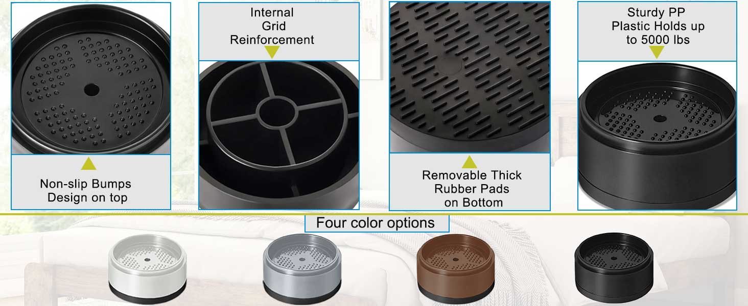 Sturdy PP Plastic Holds up to 5000 lbs,Internal Grid Reinforcement,Non-slip Bumps Design on top