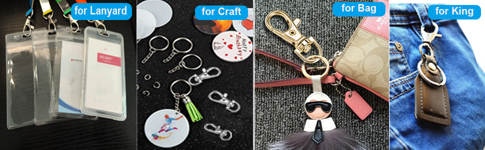 Keychain Key Chain Rings Swivel Bulk Lanyard Lobster Snap Hooks for Craft Resin Bag Tag Purse