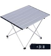 iClimb Ultralight Compact Camping Folding Table with Carry Bag (Silver - L)