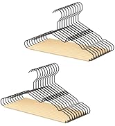 StorageWorks Wire Hangers with Wooden Pant Bar, Heavy Duty Metal Hanger for Pants, Coats, Shirts,...