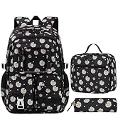 Armbq Kids Backpack for Girls Daisy Elementary Middle School Bag Set with Lunch Box Multiple Pock...