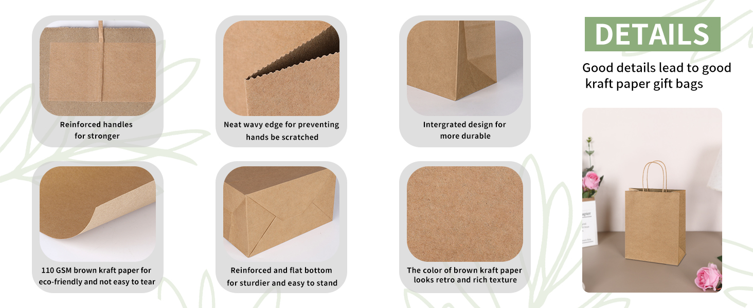 Medium brown good details leads good kraft paper gift bags