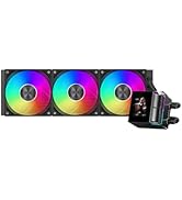 PCCOOLER CPS DS360 AIO Liquid CPU Cooler Liquid Cooling - 3 Pack F5 R120 Case Fans - Digital Moni...